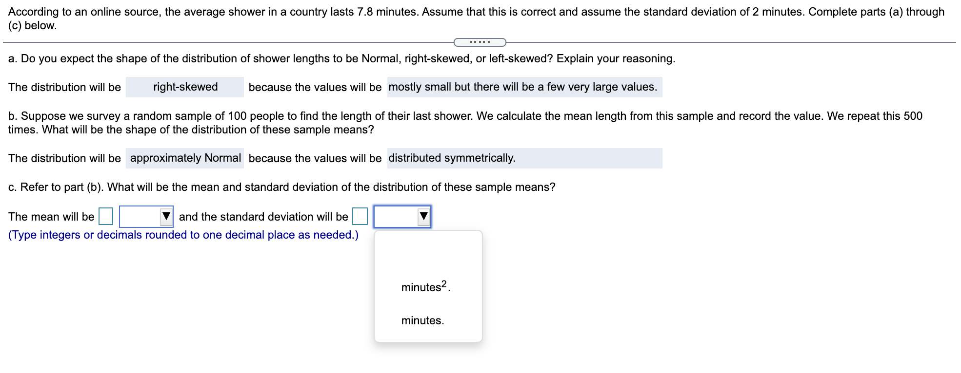 a. Do you expect the shape of the distribution of shower lengths