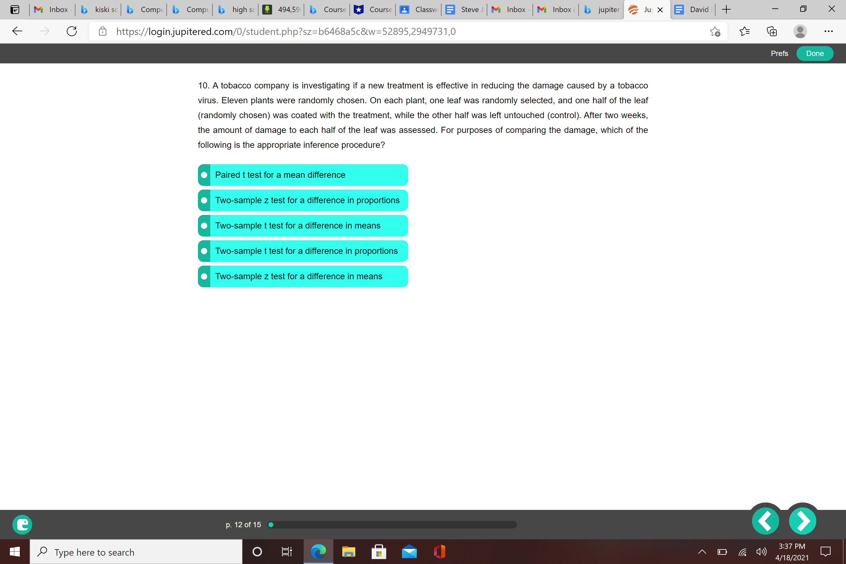 David| + X -> C & https://login.jupitered.com/0/student.php?sz=16468a5c&w=52895,2949731,0 . . . Prefs Done