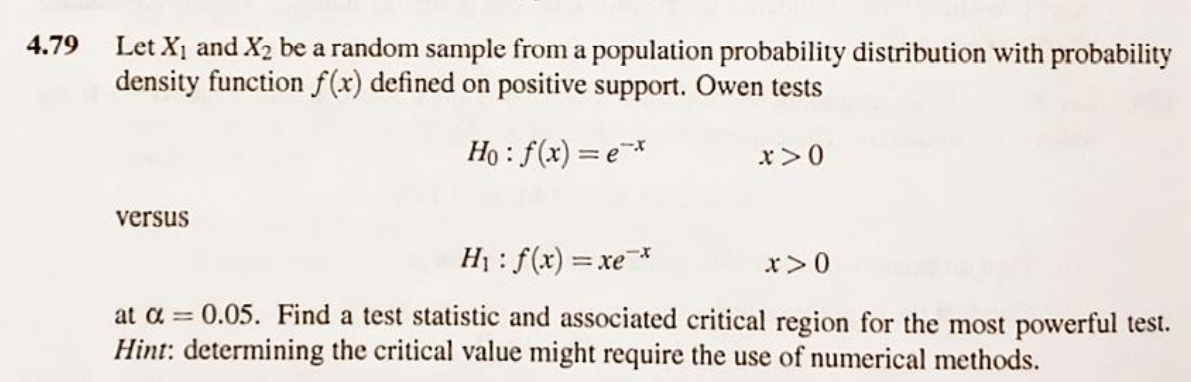  4.79 Let X] and X2 be a random sample from a
