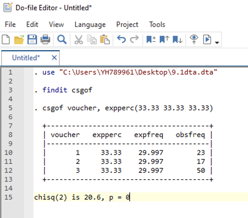 33.33) +- - - -+ voucher expperc expfreq obsfreq 33.33 29.997 23