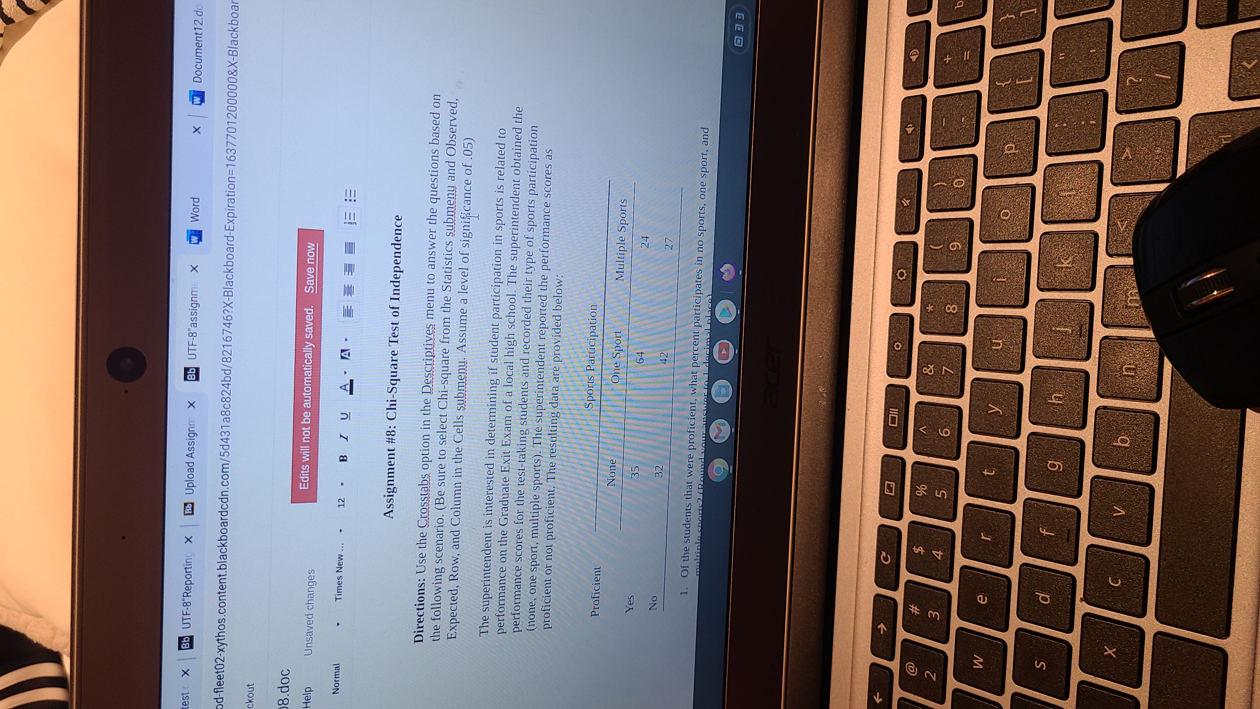 This is an assignment for Educational statistics x w Document12.do test (