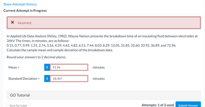  Show Attempt History Current Attempt in Progress X Incorrect. In Applied