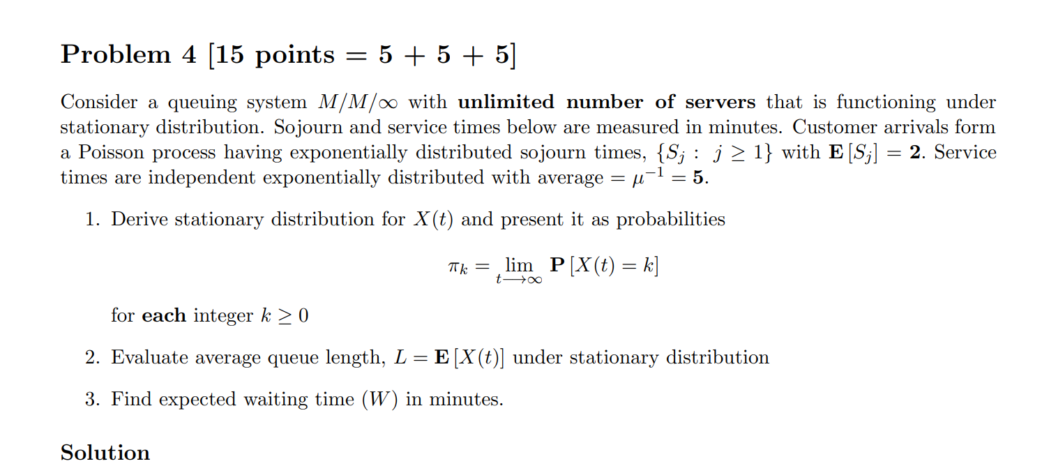 Attached is the question Problem 4 [15 points = 5 -l- 5