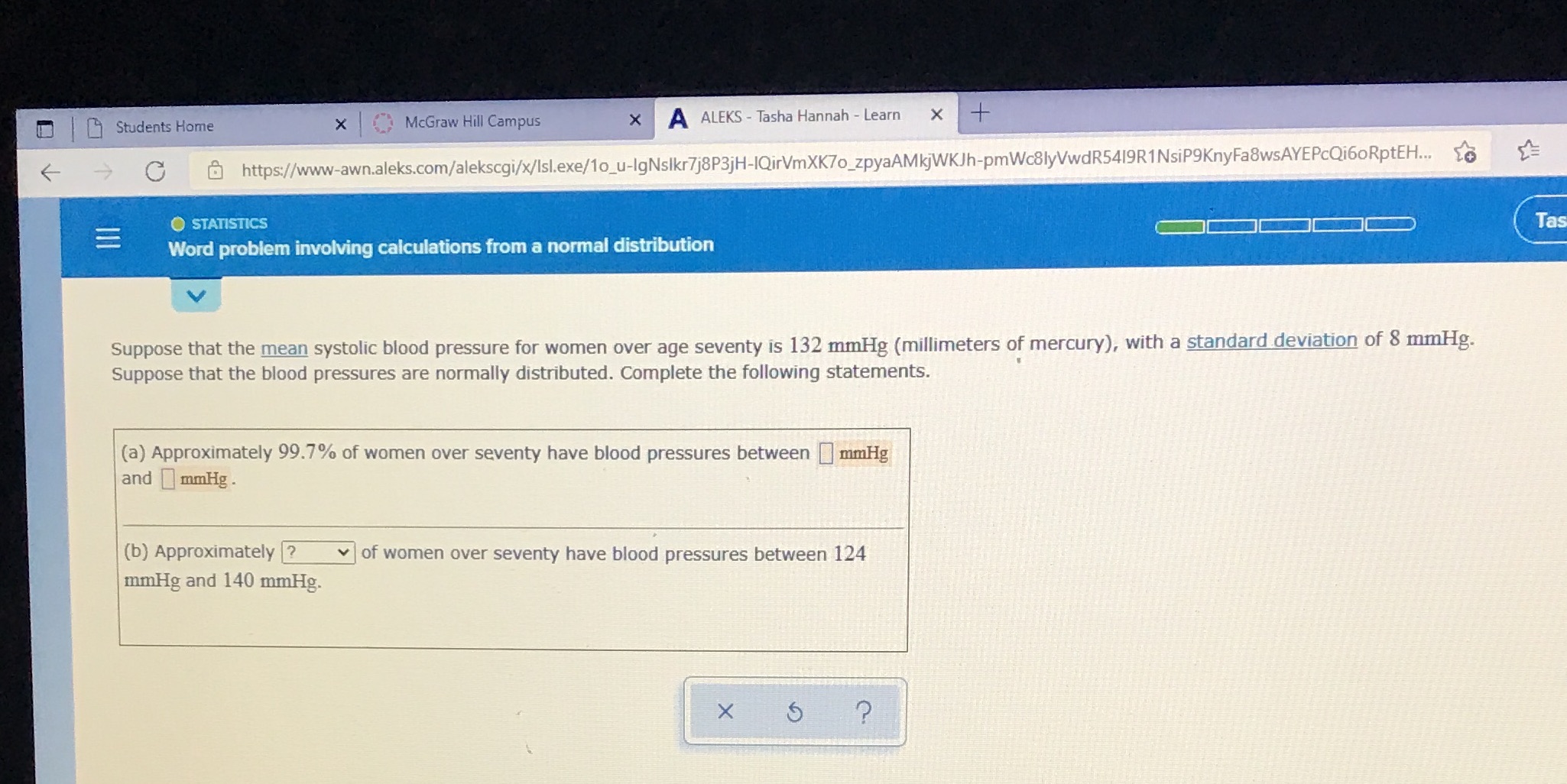 Please solve this problem I'm stuck Students Home x McGraw Hill Campus