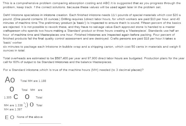 suggested that as you progress through the problem, keep track f the