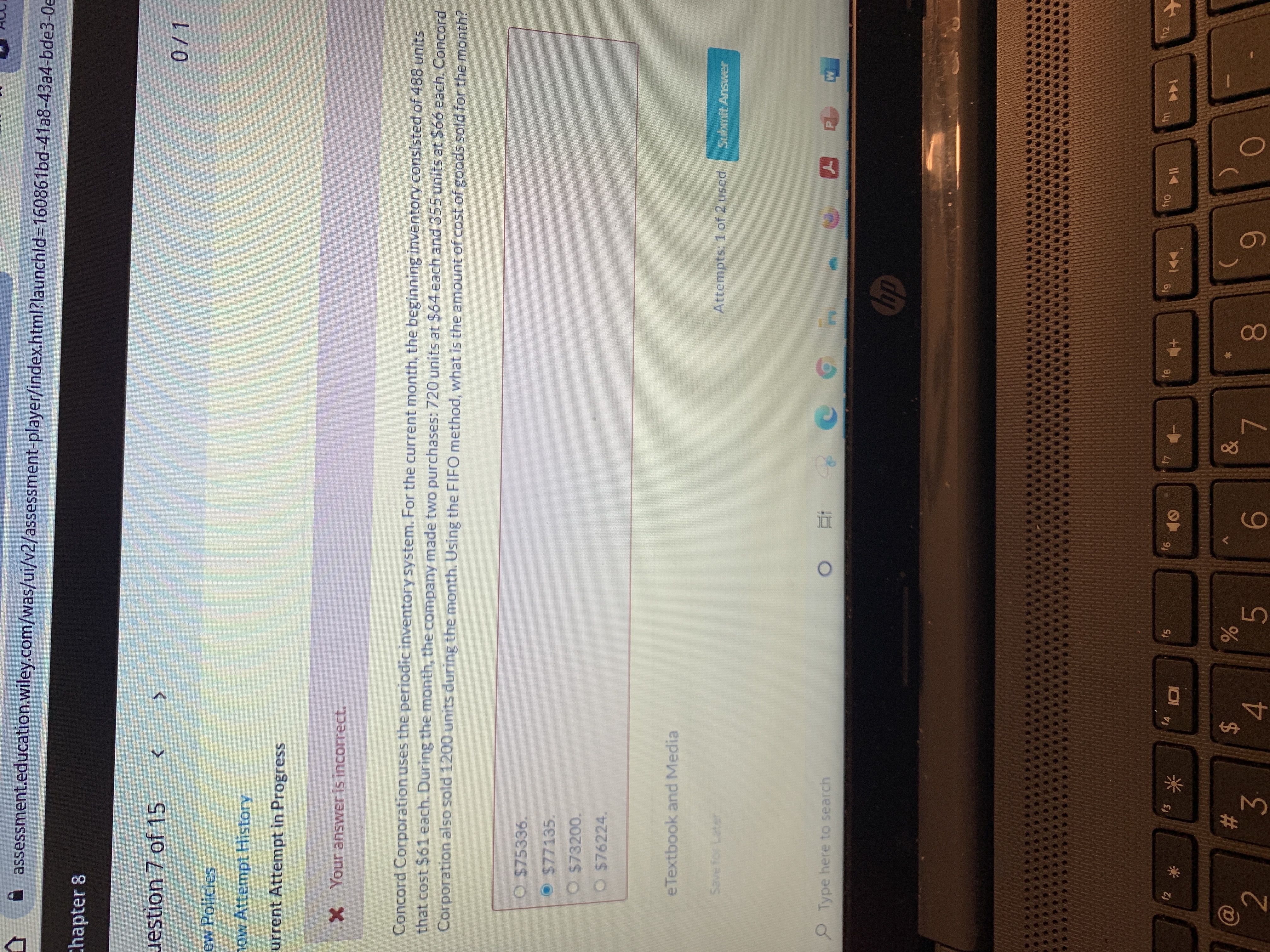 Using the FIFO method what is the amount of cost of goods