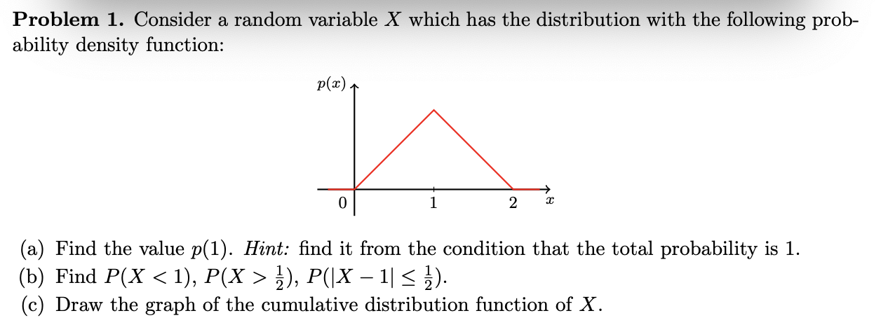 with the following prob- ability density function: p(x) + 2 (a) Find