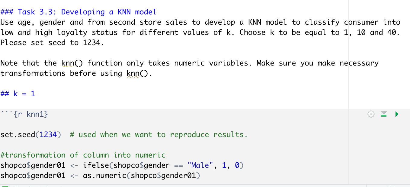 anyone who knows R programming? actually i need to develop Knn model