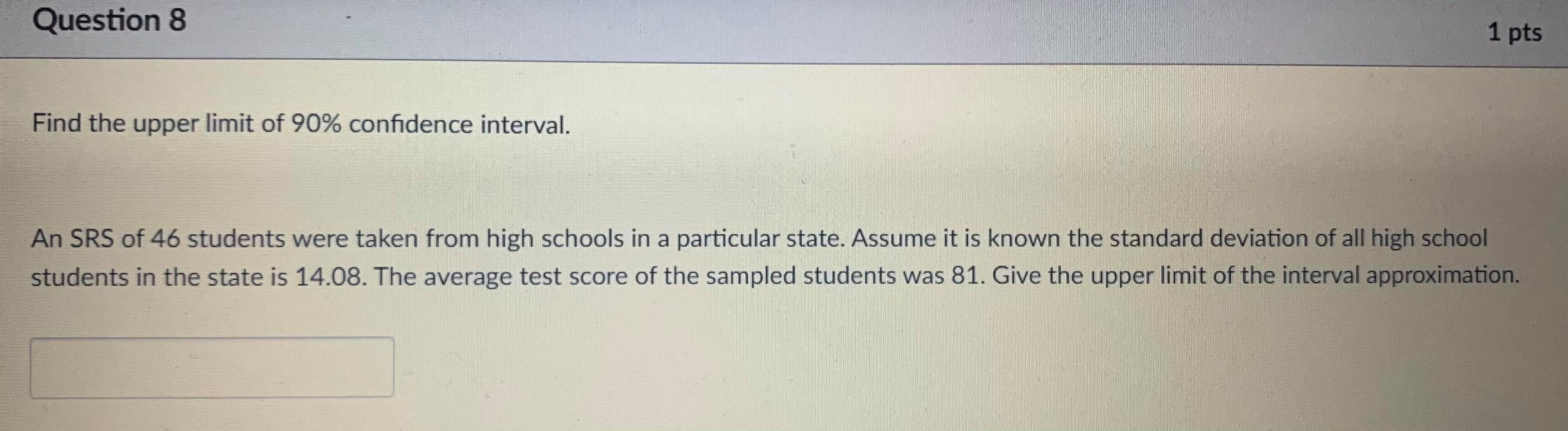of 36 students were taken from high schools in a particular state.