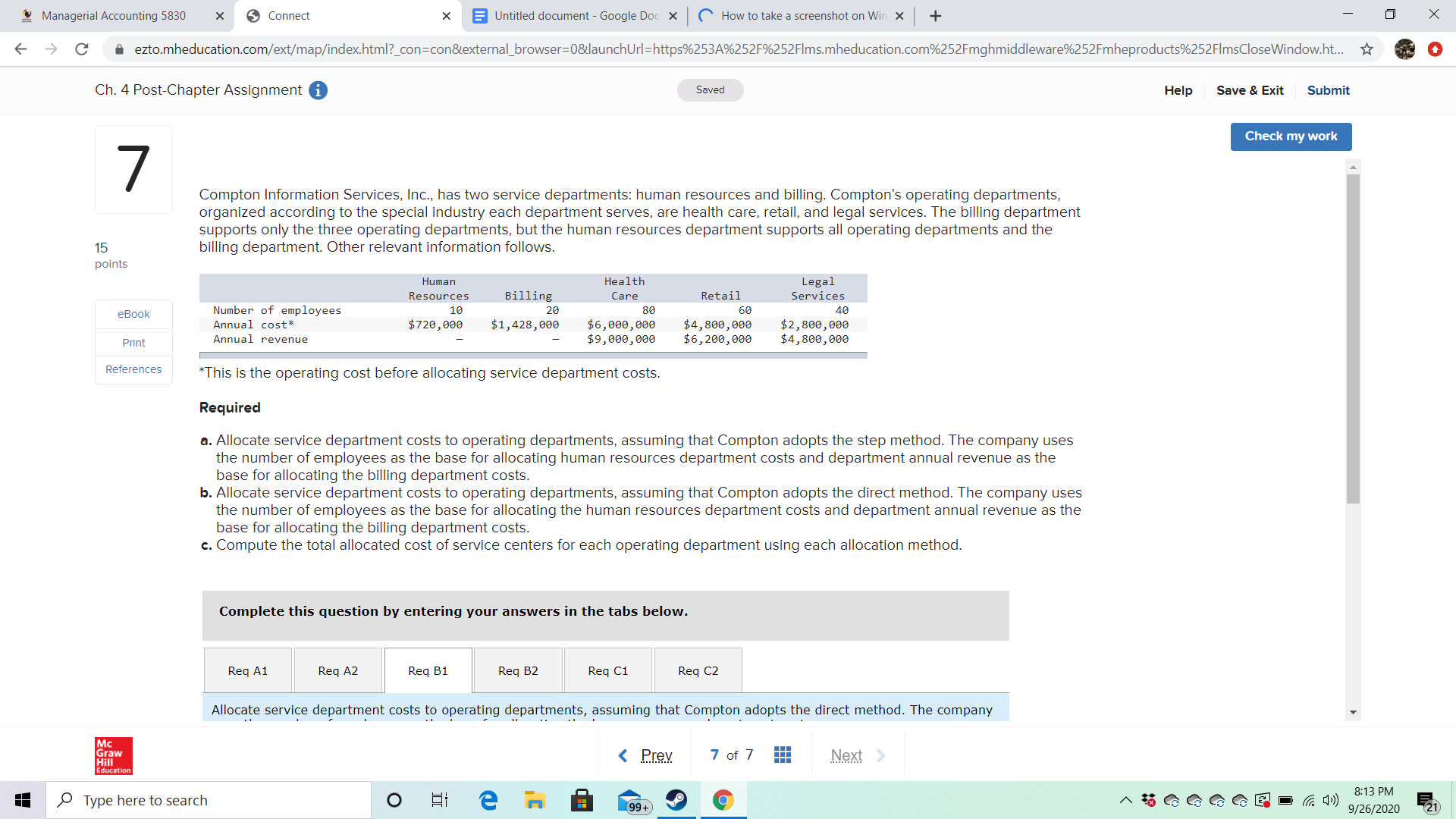 6,200,000 = 465,000 Legal Services 0.075 X 4,800,000 360,000 Total $ 1,500,000Req