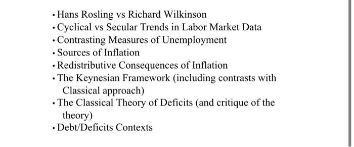 can someone please explain the listed topics . Hans Rosling vs Richard