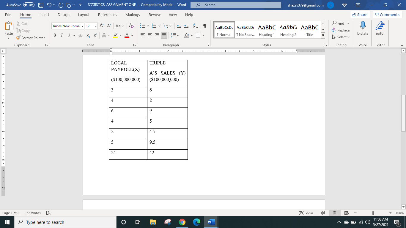 AutoSave O Off) 1 7 - STATISTICS ASSIGNMENT ONE - Compatibility