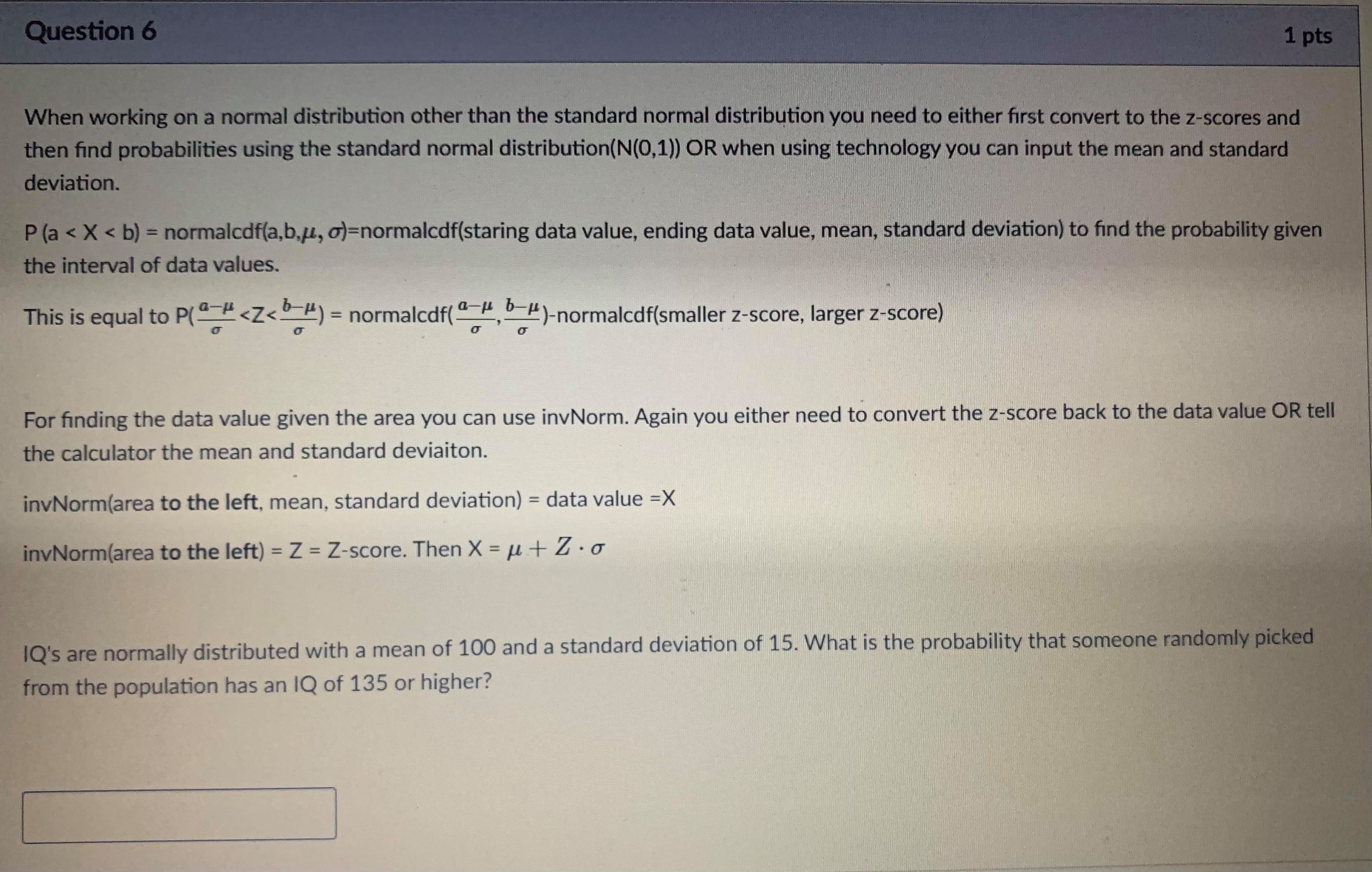 this). Thank you so much! Question 1 1 pts A sampling distribution