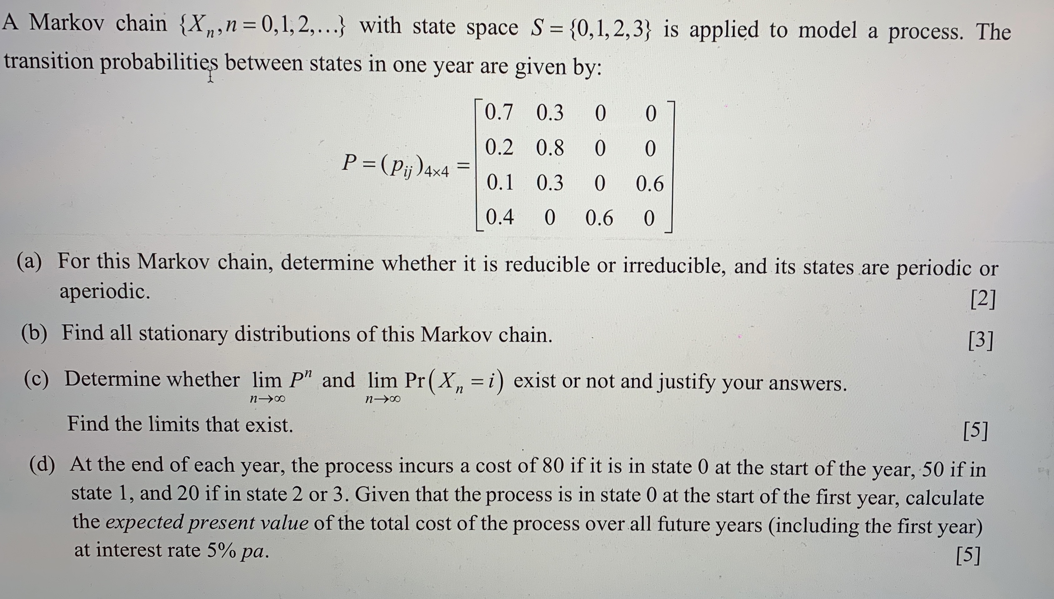 please help me solve this question, thank you A Markov chain {X,