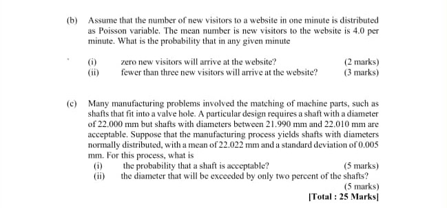 Assume that the number of new visitors to a website in one