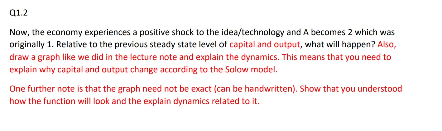 capital. Let the national saving rate be equal to 30%, s =