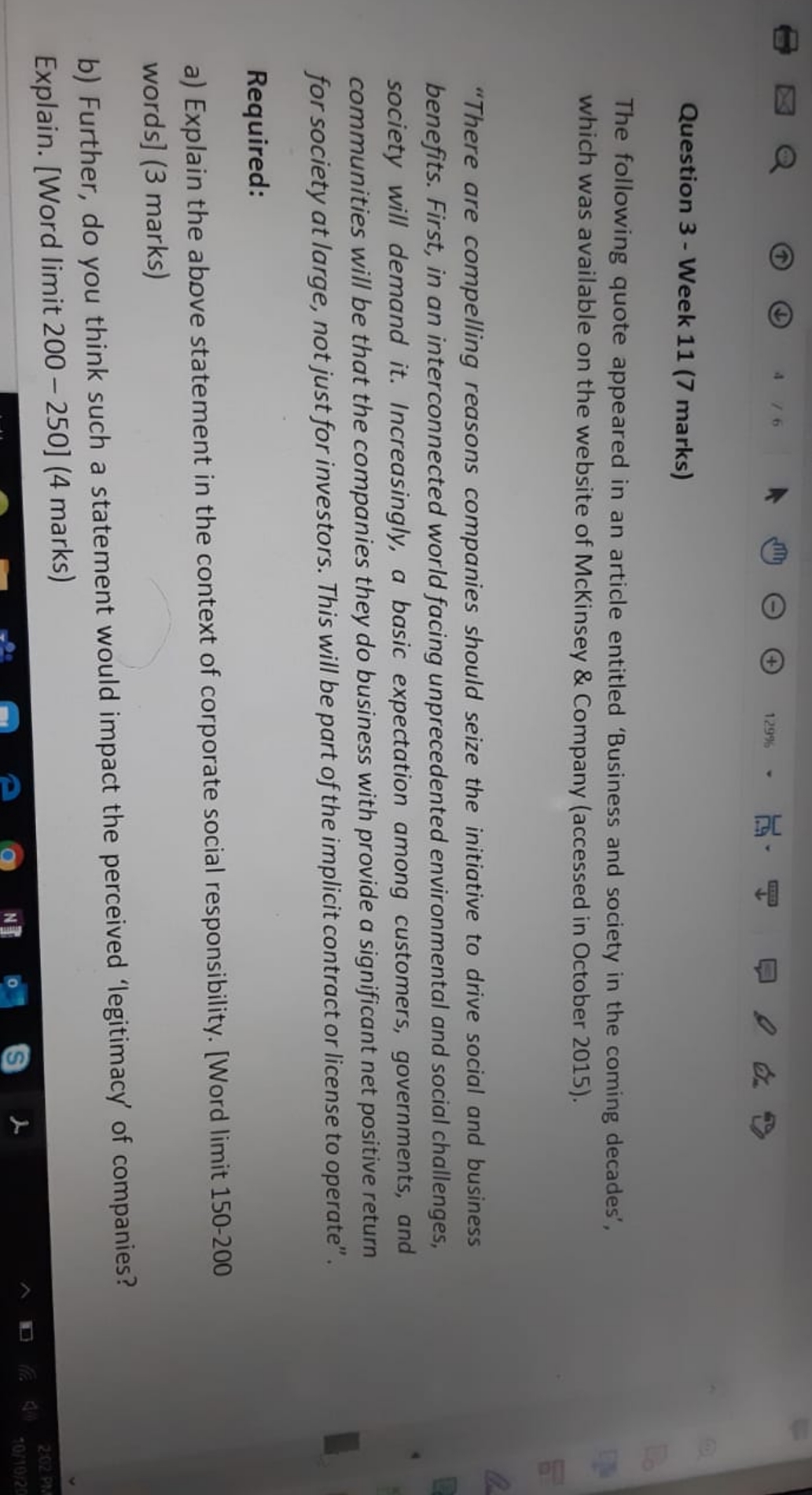 plz solve this 4 6 + 129% Question 3 - Week 11