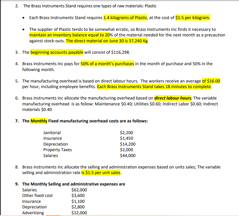 as a precaution against stock-o uts. The direct material on June Si}