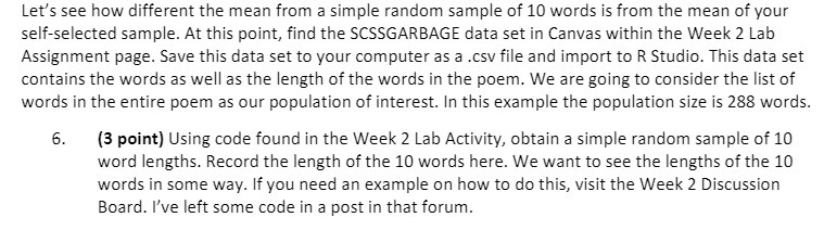  Let's see how different the mean from a simple random sample