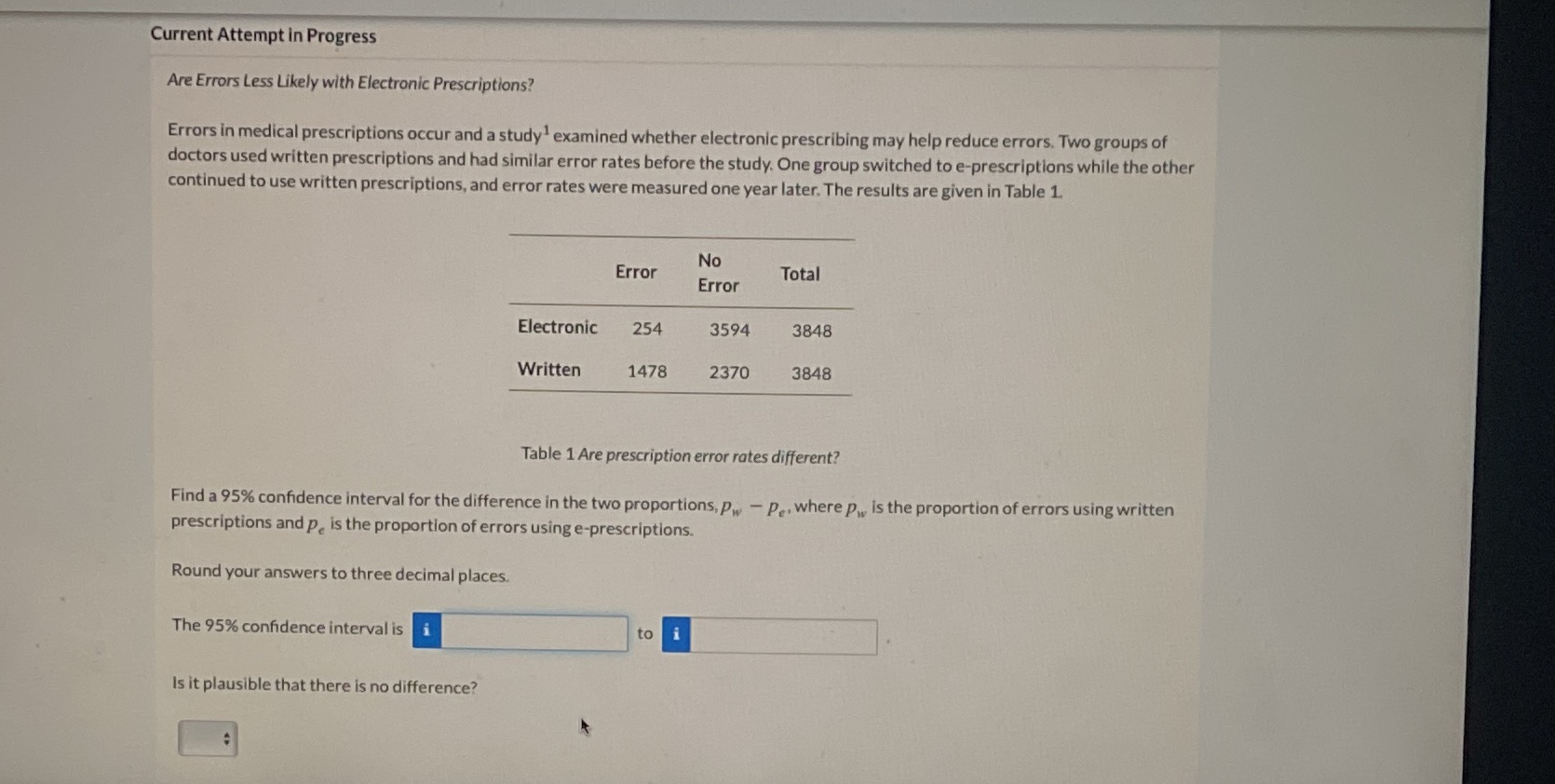  Current Attempt in Progress Are Errors Less Likely with Electronic Prescriptions?