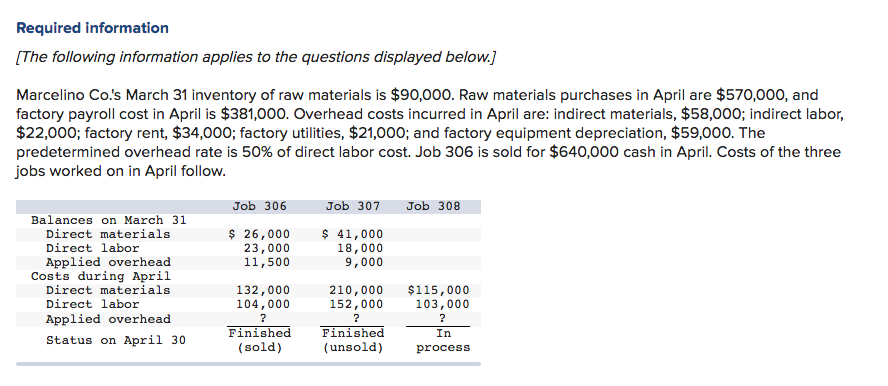 {The faiiowing information applies ta the questions dismayed bel'cwzj Marcelino Co.'s March