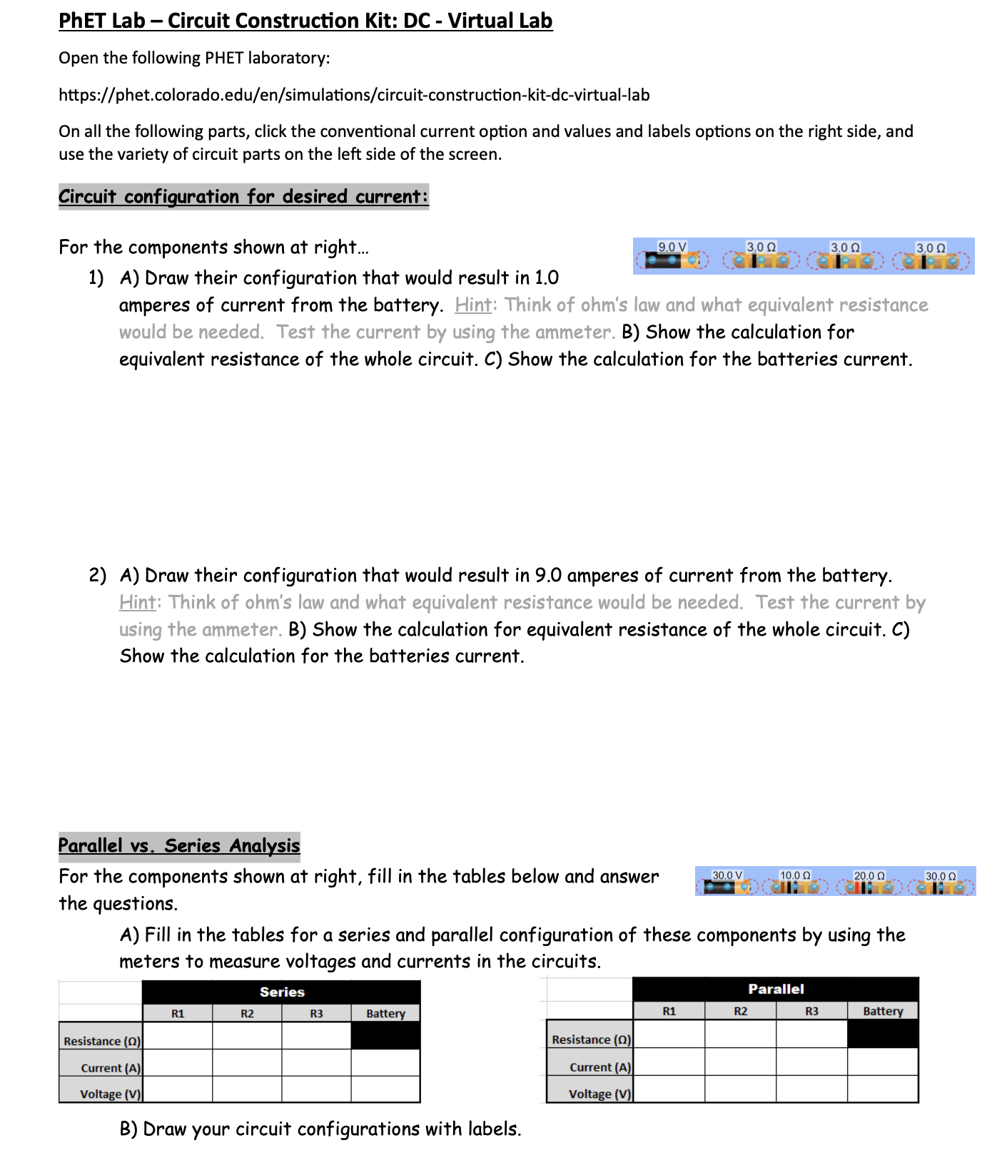  PhET Lab - Circuit Construction Kit: DC - Virtual Lab Open