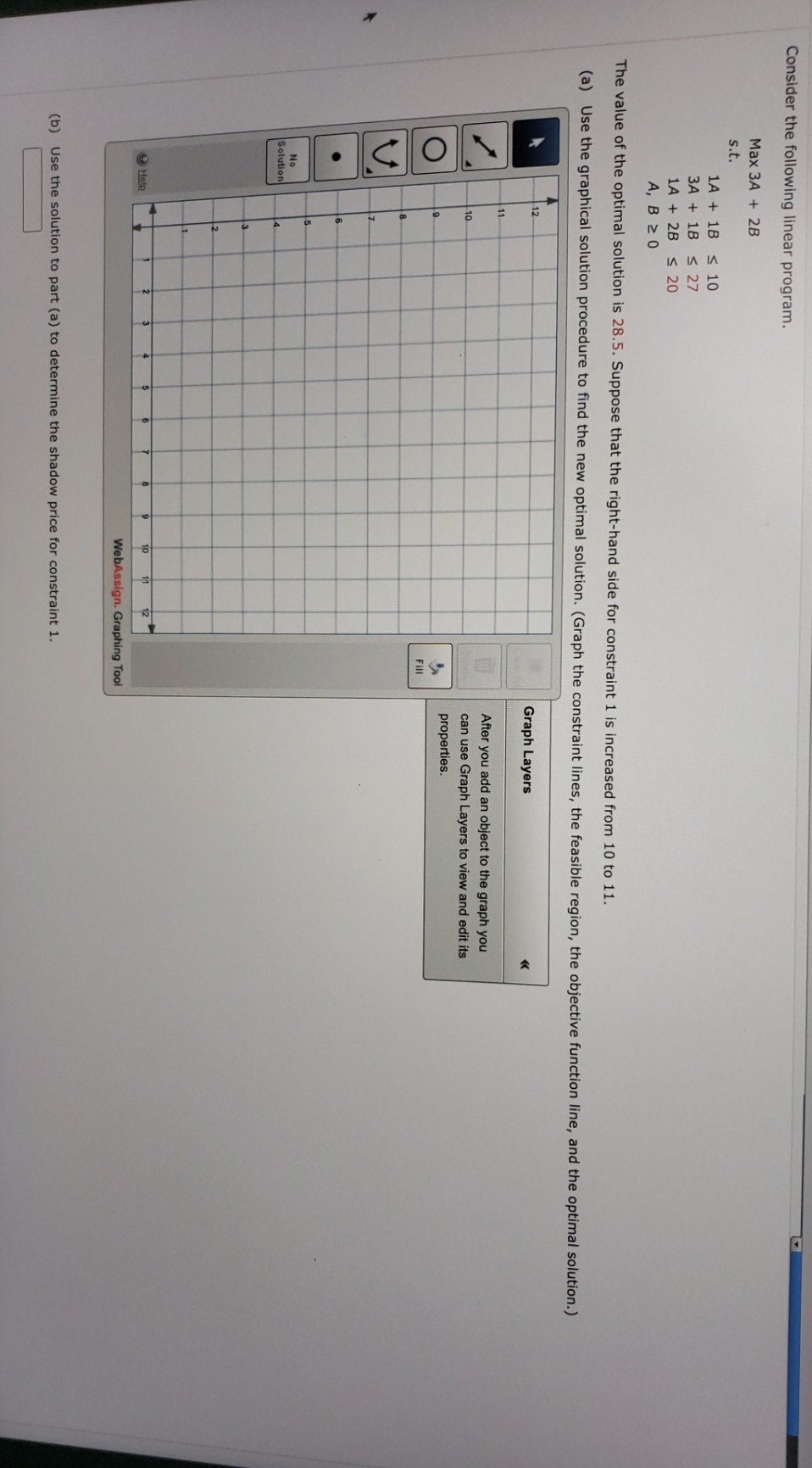 How would this be graphed? Consider the following linear program. Max 3A