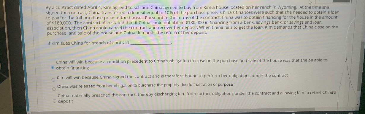 Help with this one and explanation please By a contract dated April