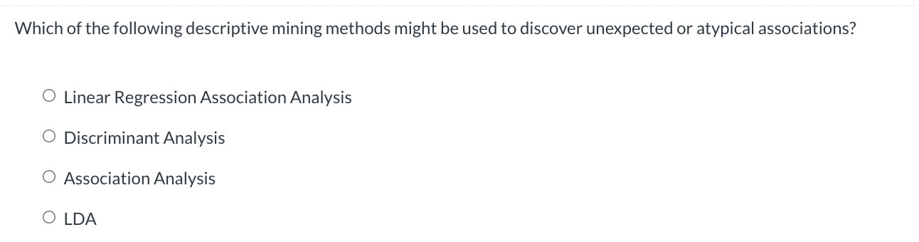 Predictive O Derivative 0 Index Number Which of the following descriptive mining