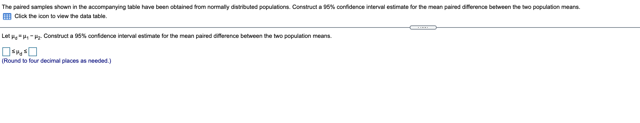 please help me to solve this problem The paired samples shown in
