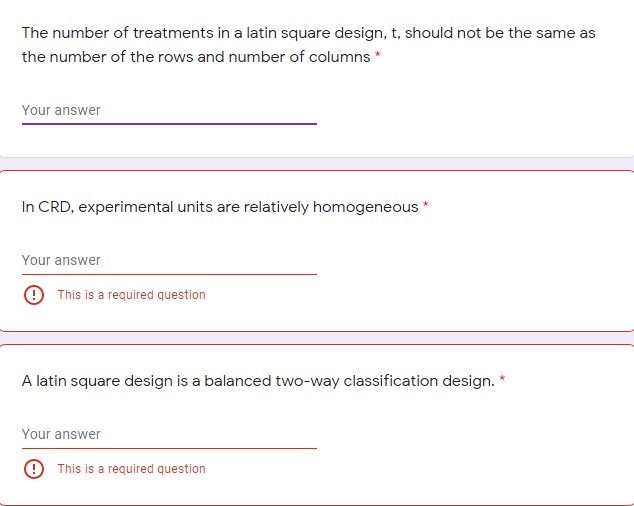 answer A latin square design takes care of two gradients by using