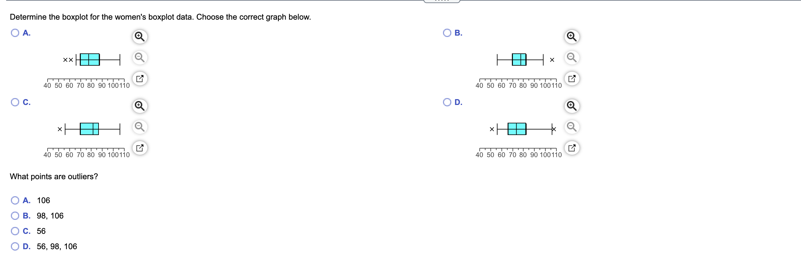 rates of males and females from the accompanying data sets. Identify any