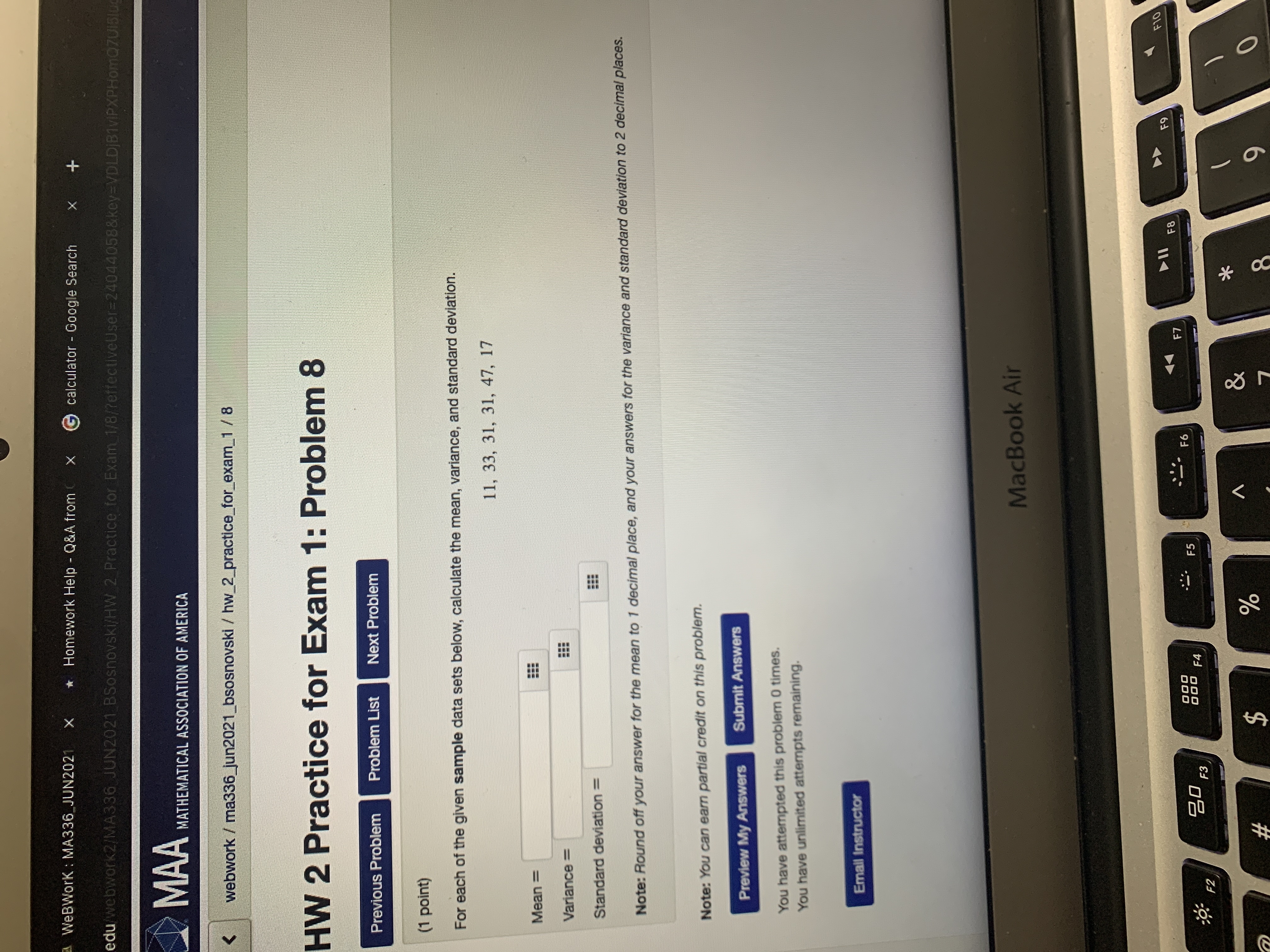 Please solve WeBWork : MA336_JUN2021 Homework Help - Q&A from C X