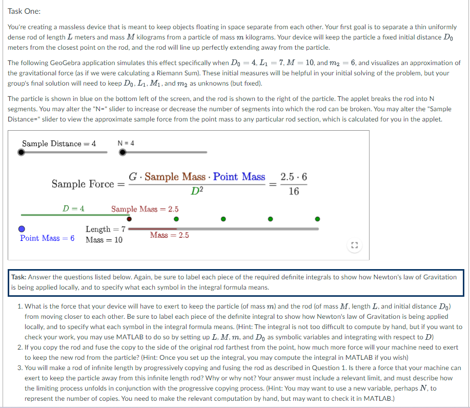 keep objects floating in space separate from each other. Your first goal