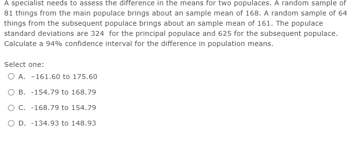 Need Help in the following multiple choice select the correct A Specialist