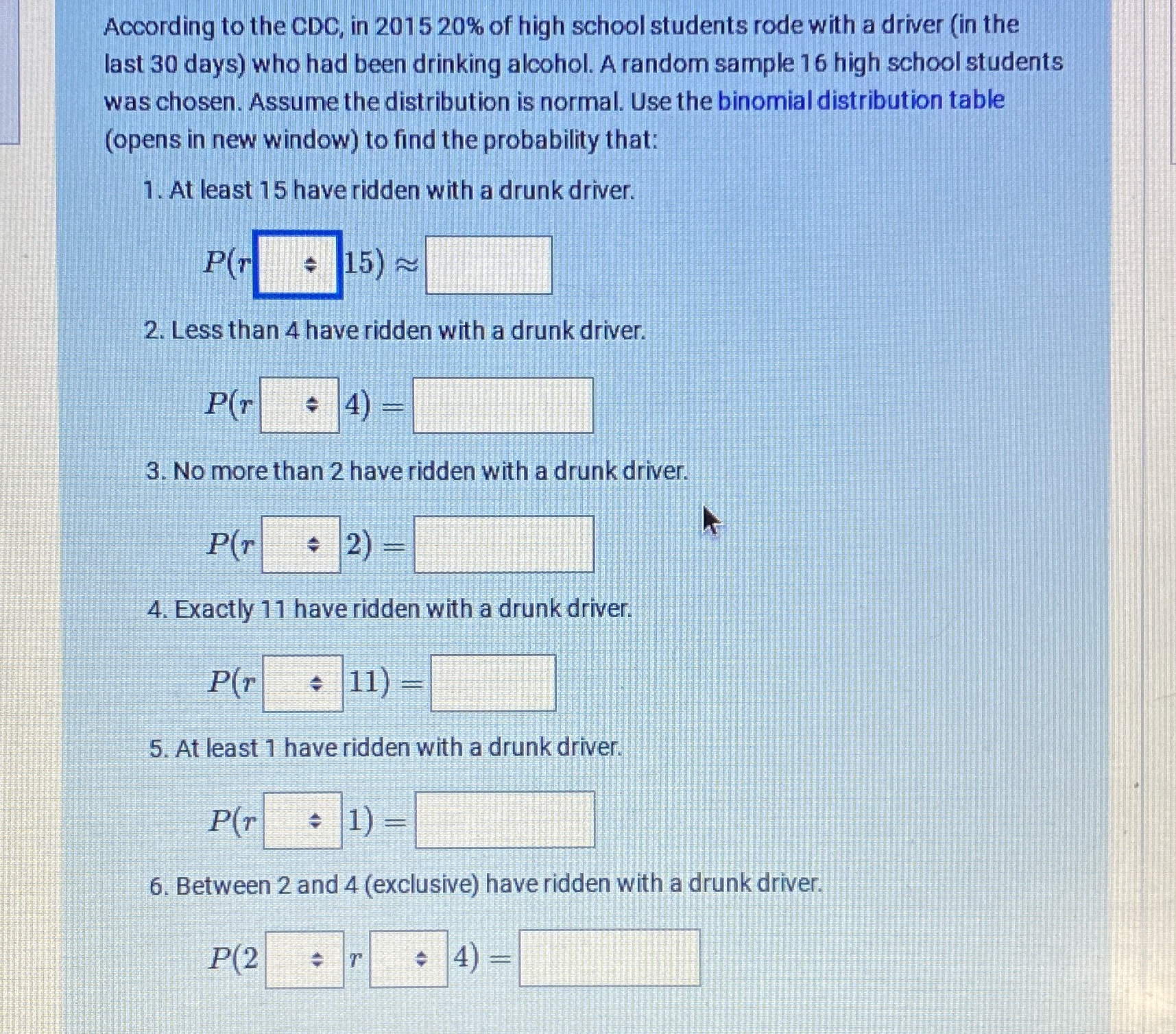 The drop down sections are "" and the with a line under