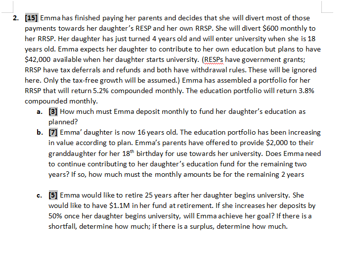 please answer this questions short answer is fine .2. - Emma has