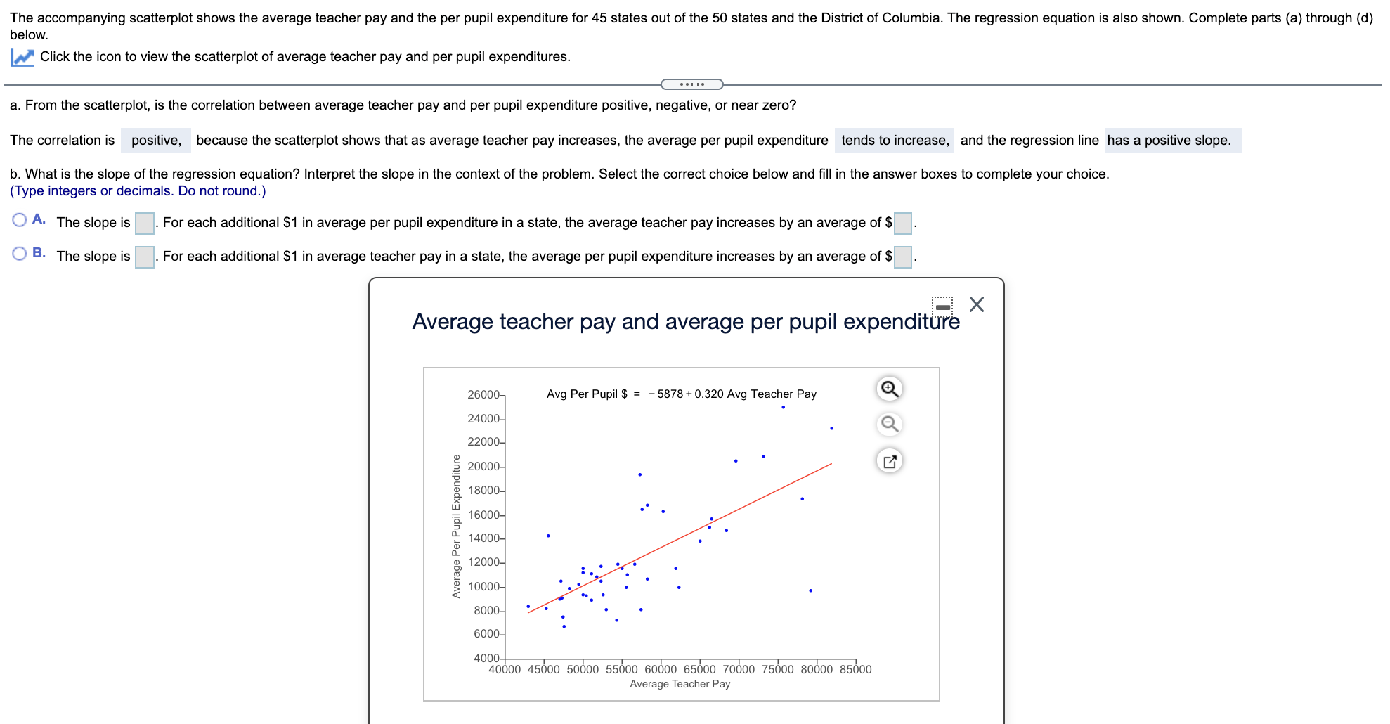 pupil expenditure for 45 states out of the 50 states and the