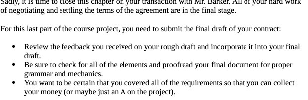 with Mr. Barker, All of your hard work of negotiating and settling