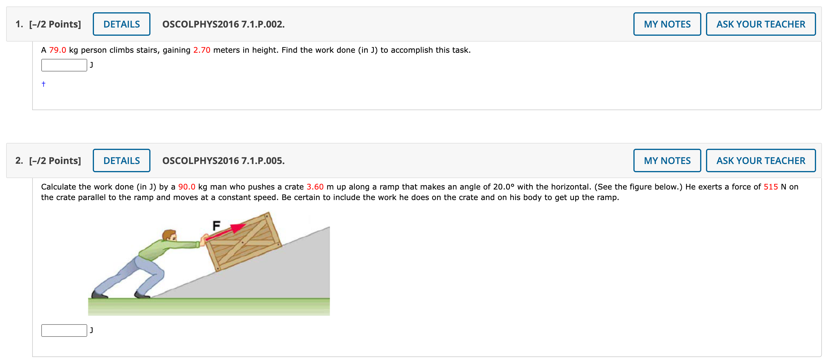 of 200 with the horizontal. (See the figure below.) He exerts a