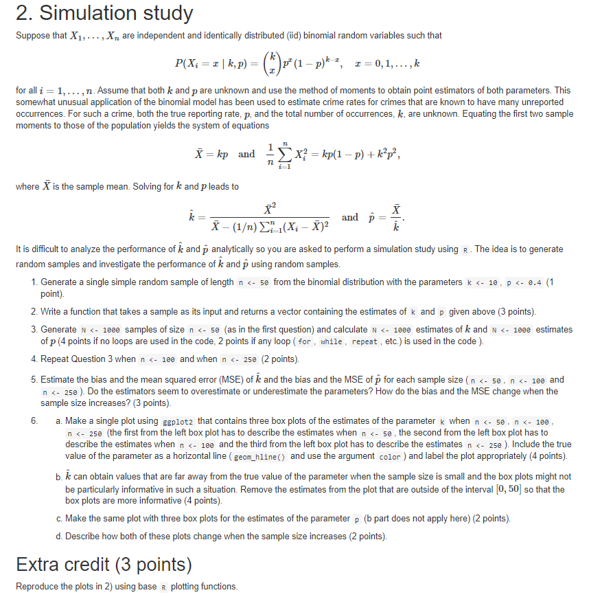  2. Simulation study Suppose that X1, . . ., Xn are