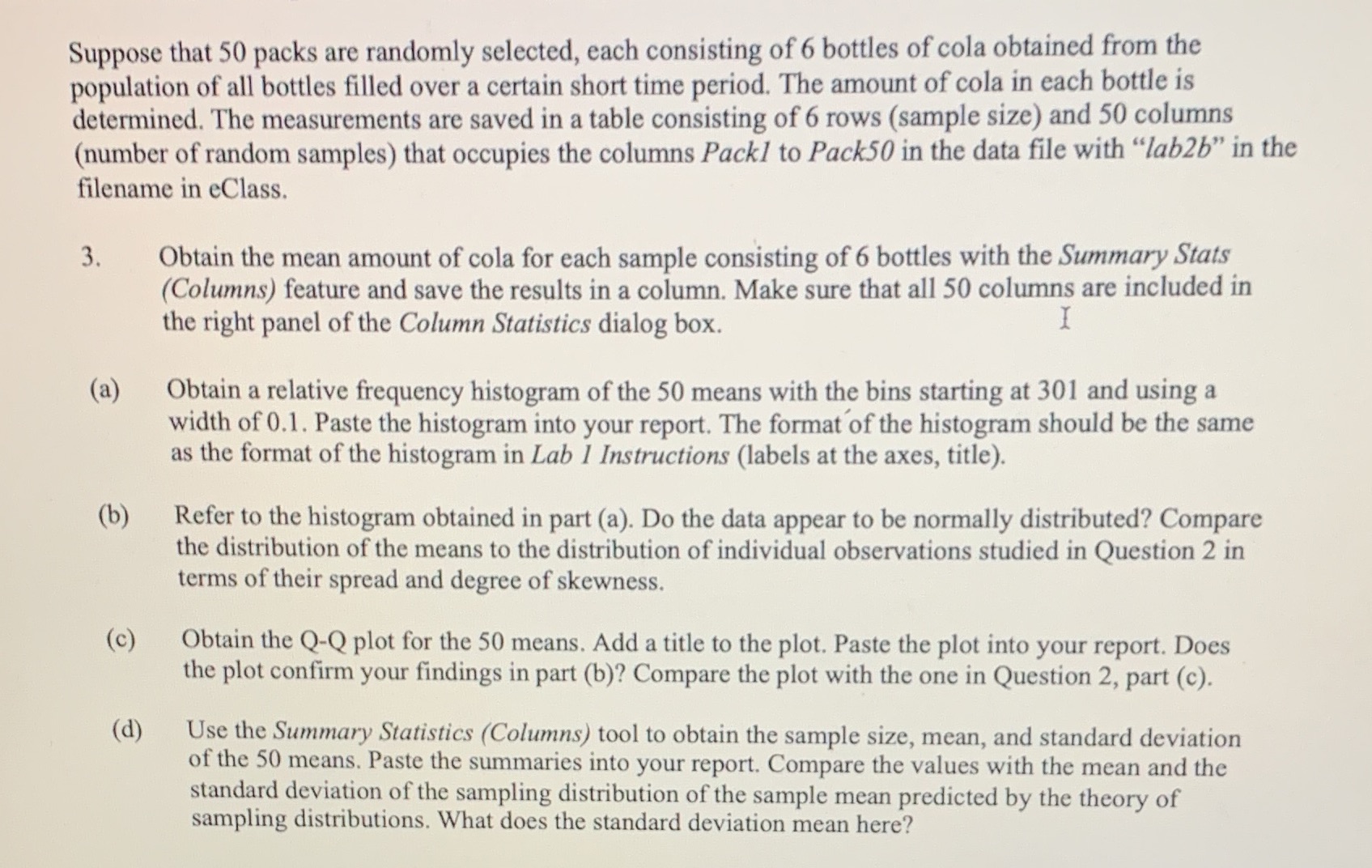 histogram of the 50 sample means (n = 6): 4 points (b)