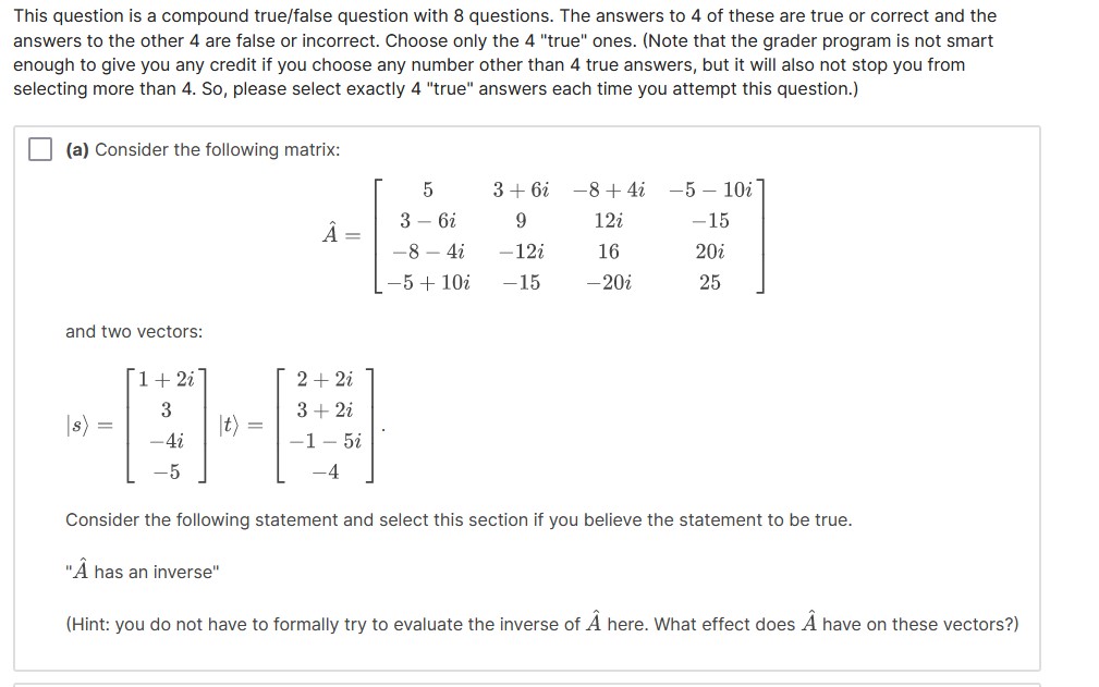 This question is a compound truelfalse question with 8 questions. The