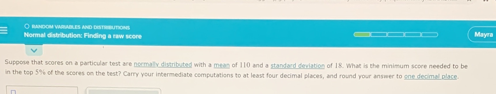 score Suppose that scores on a particular test are normally distributed with