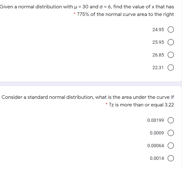 Two questions for beginners from Statistics and Probability, send me a quick