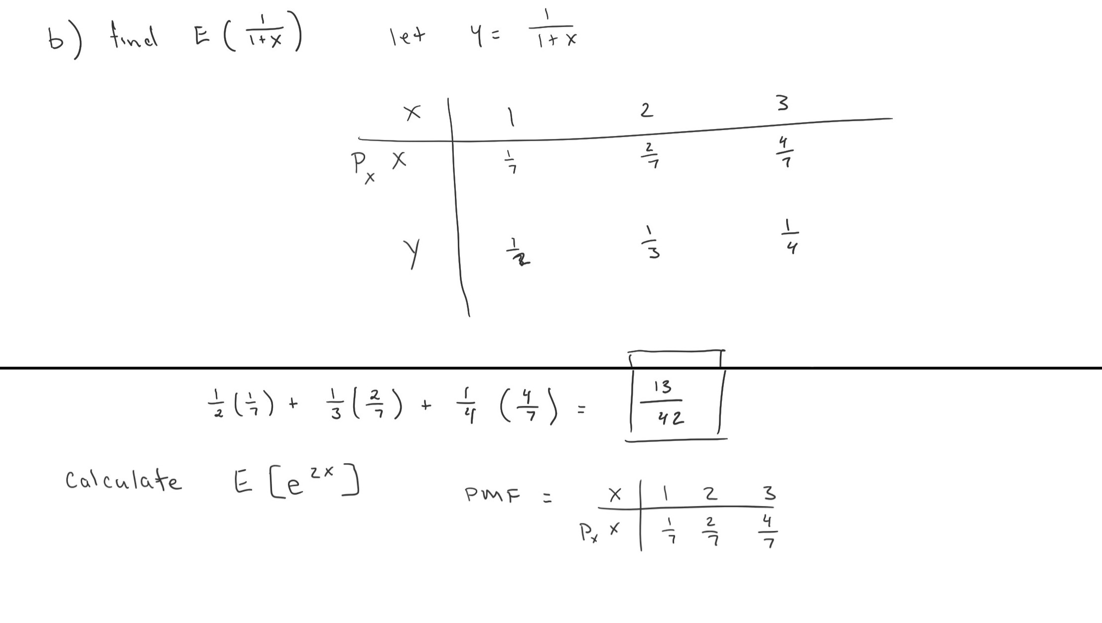 b ) find E ( 1+X) let 4 = It x