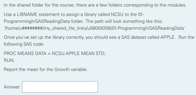  In the shared folder for the course, there are a few