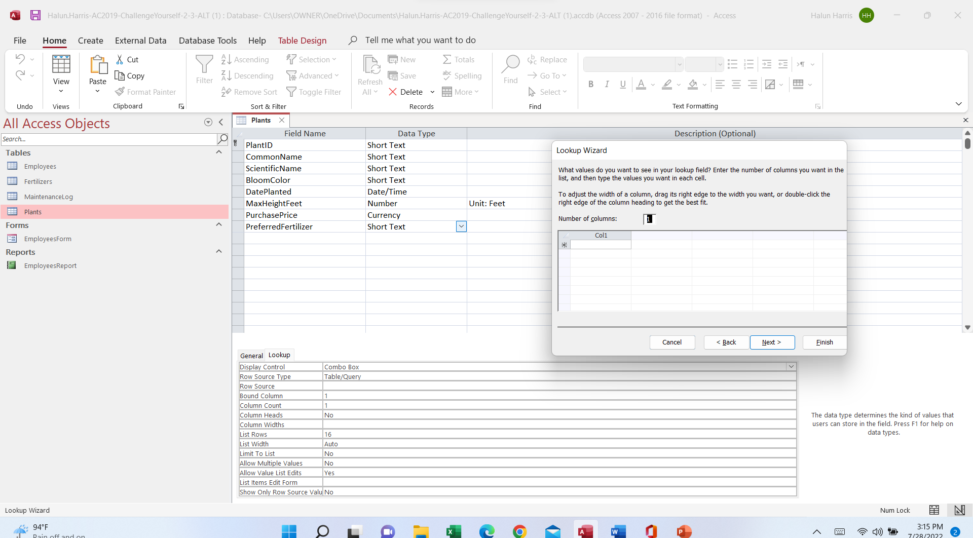 FlowerColor field to: BloomColor c. O Set the Default Value property for