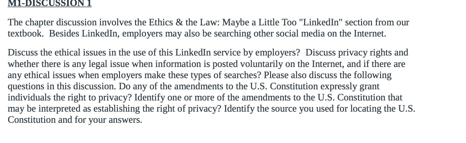 Maybe a Little Too "LinkedIn" section from our textbook. Besides LinkedIn, employers