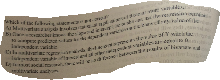 regression coefficient 2. What distinguishes bivariate regression from multivariate regression? The number